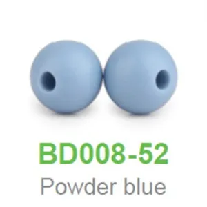Powder Blue Chengkai 50 шт. силиконовые бусины 12 мм Экологичное Сенсорное ожерелье-прорезыватель пищевого класса Мама Кормящих DIY Ювелирные изделия Детские трофеи - Цвет: Powder Blue