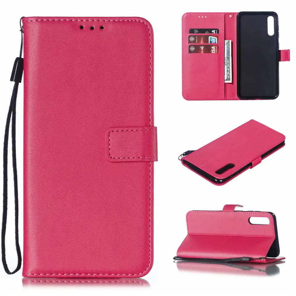 (3 Card ) Rose Red Чехол-портмоне из кожи с откидной крышкой чехол для samsung S10 S9 S8 A90 A80 A70 A60 A50 A40 A30 A20 A10 A10e A20e M40 M20 M10 Примечание 10 plus, 8, 9 - Цвет: (3 Card ) Rose Red