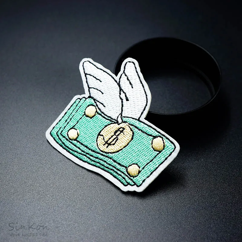 Нашивка С Вышивкой Flying Money 5 5x6 см|iron on patches|iron onpatch iron |