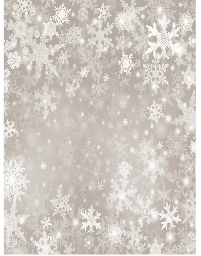 

5x7FT Silver Grey Snowflakes Snow Flakes Winter Custom Washable Wrinkle Free Photo Studio Background Backdrop Polyester Fabric