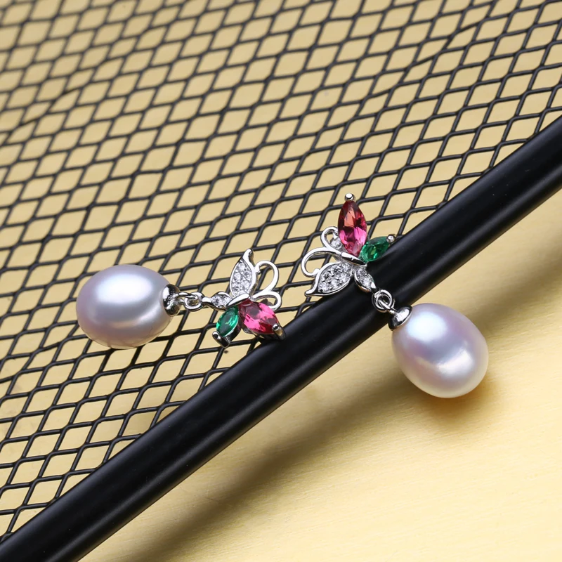 MINTHA рубиновое ушное украшение бабочка длинные серьги с жемчугом для женщин