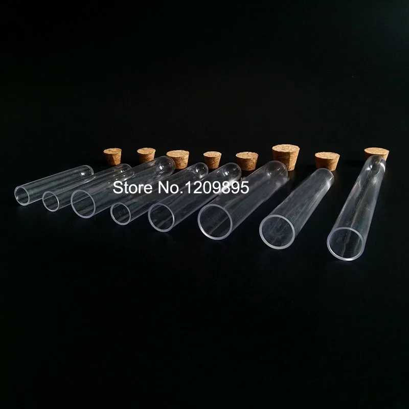 Wholesale 900pcs/Pack 20*150mm( 0.78*5.9 in) 35ml Transparent Hard Plastic Test Tube with Cork Stopper Free Shipping | Канцтовары для