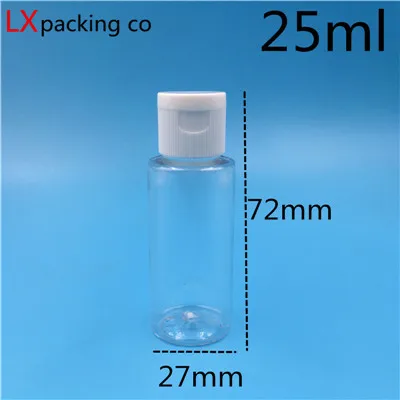 25 ml 50 pcs 50 шт., 60, 100, 150 мл, пустая прозрачная пластиковая упаковка, раскладушка, бутылка для воды, кристально чистая, флип-топ, крышка, упаковка, мини-контейнеры - Цвет: 25 ml 50 pcs
