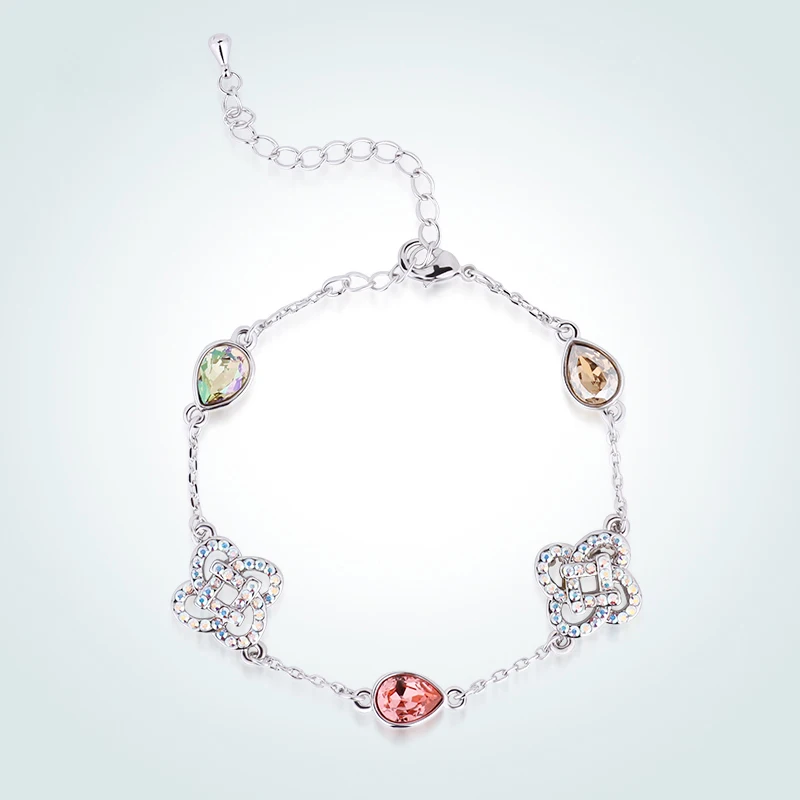 Warme Farben Fine Jewelry Bracelets Women Colorful Rhinestone Crystal Link Gift to Lady | Украшения и аксессуары