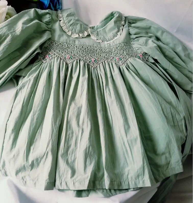 Girl Smocked Dresses Spring Summer Girls Vintage Spanish Dress Kids Princess Smocking Party for Wedding Clothes | Детская одежда и