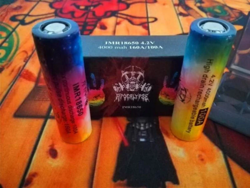 Топ США Apocalypse 18650 батарея IMR 4 2 V 4000mah 100A Радужный цвет перезаряжаемый li lon Vape блок