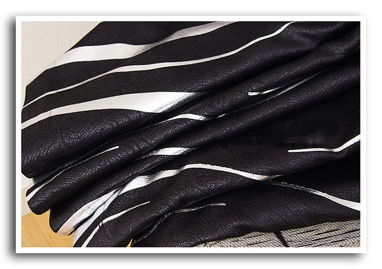 Tiyana Beautiful High Shading Rate 85% Blakcout Curtains Black and Silver Curtains For Living Room Bedroom White Tulle T204#2