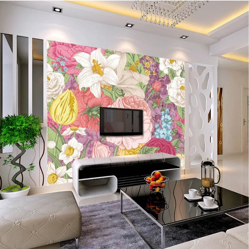 Бесплатная Доставка Японский стиль живописи ручная роспись ТВ фон гостиная