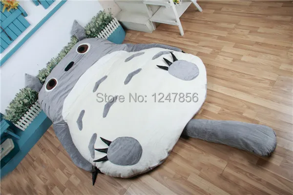 Большой размер мультфильм большая кровать Totoro Подушка Татами Пены памяти наматрасник набивка плюшевый подарок Тоторо двуспальная кровать colchones