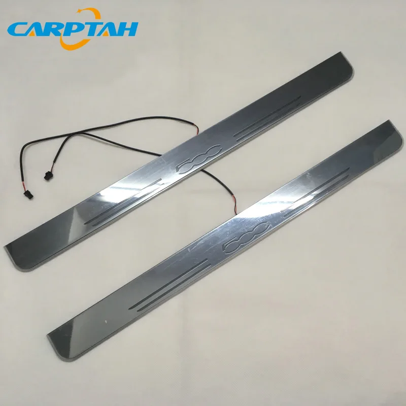 CARPTAH отделка педали автомобиля наружные части светодиодный порога Накладка дорожка динамический светильник стример для Fiat 500 500C 500X 500L