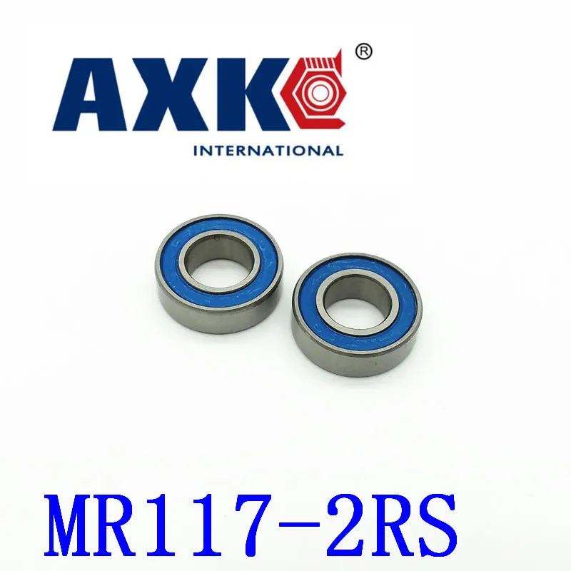 

Axk Free Shipping High Quality 10pcs Mr117-2rs Abec-5 7*11*3 Mm Miniature Ball Bearings Mr117rs L1170 Blue Rubber Seal