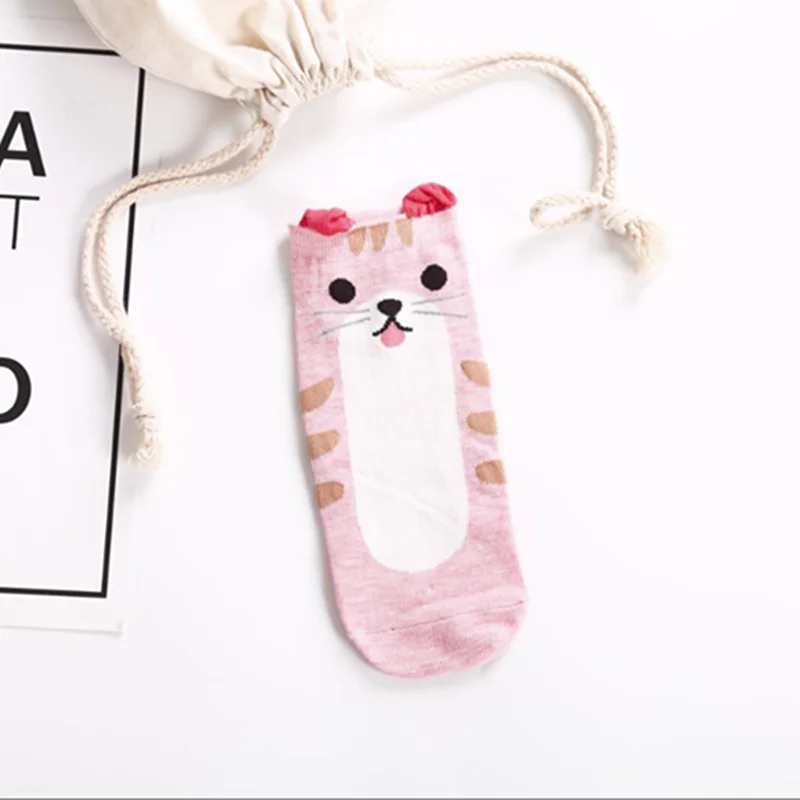 355 Новые модные милые животные женские хлопковые носки Kawaii летние короткие носки тапочки Для женщин Повседневное мягкие забавная лодка носки оптом - Цвет: 355