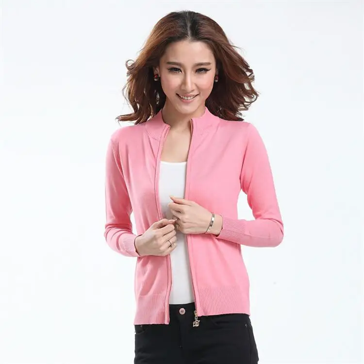 2017 новые высококачественные кардиган на молнии вязаное Свободное пальто Женский