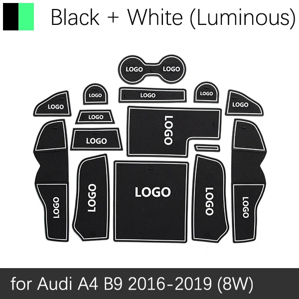 Противоскользящие резиновые ворота слот чашки коврик для Audi A4 B8 2008- 8K A4 B9- 8W SLine S-LINE S4 RS4 аксессуары наклейки - Название цвета: White B9 16-19