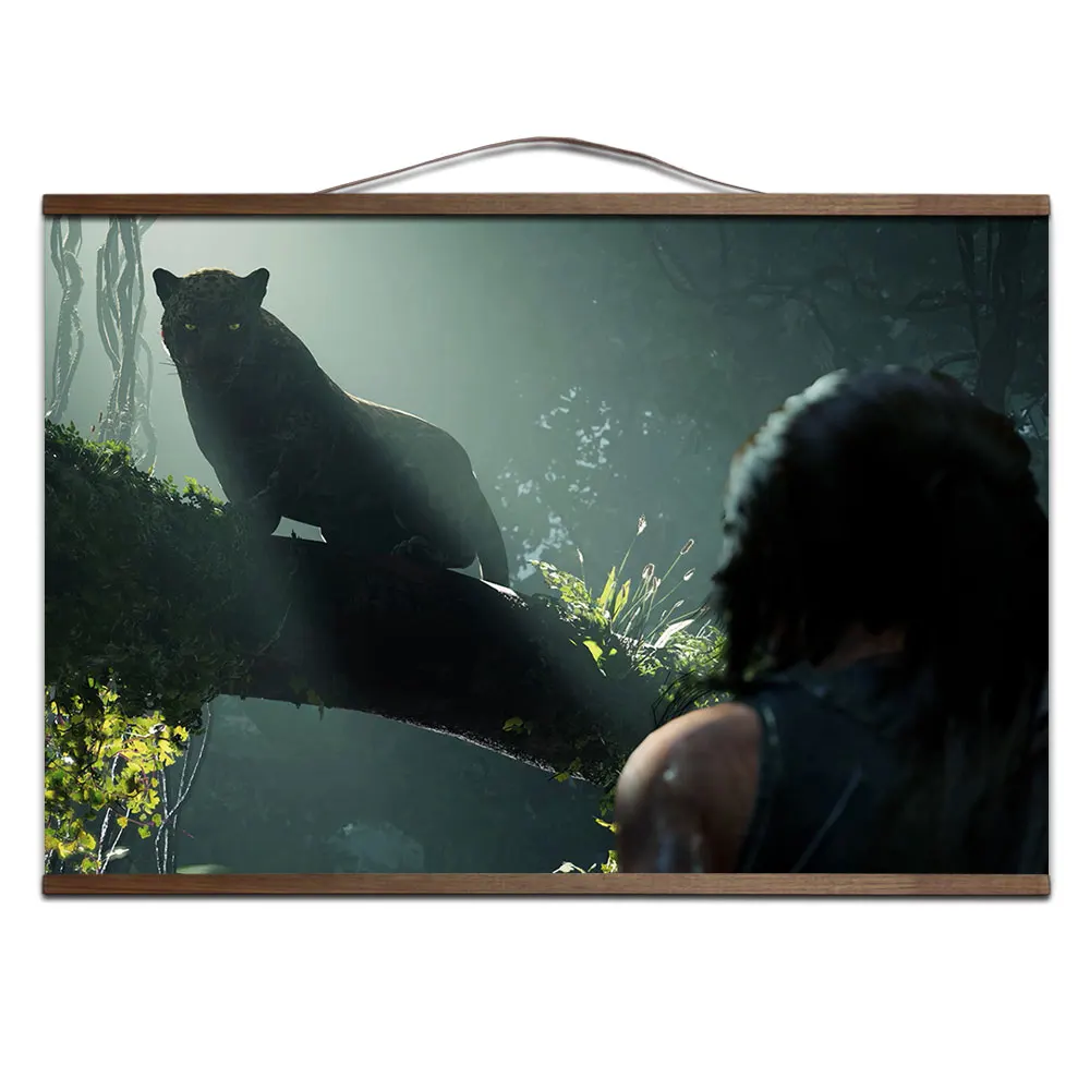 Shadow of the Tomb Raider игровой плакат для HD холст декоративные постеры настенная живопись с твердой деревянной подвеской свиток - Цвет: 22