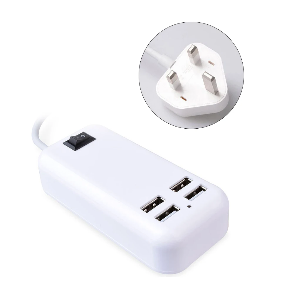 4USB порты телефона зарядное устройство концентратор 25W 5A Настольный EU/US/UK штекер