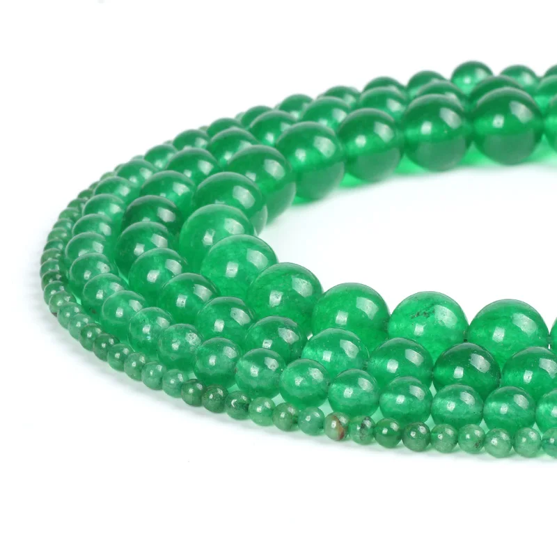 Натуральный камень зеленый нефритовый бисер белый кристалл яшма кварц