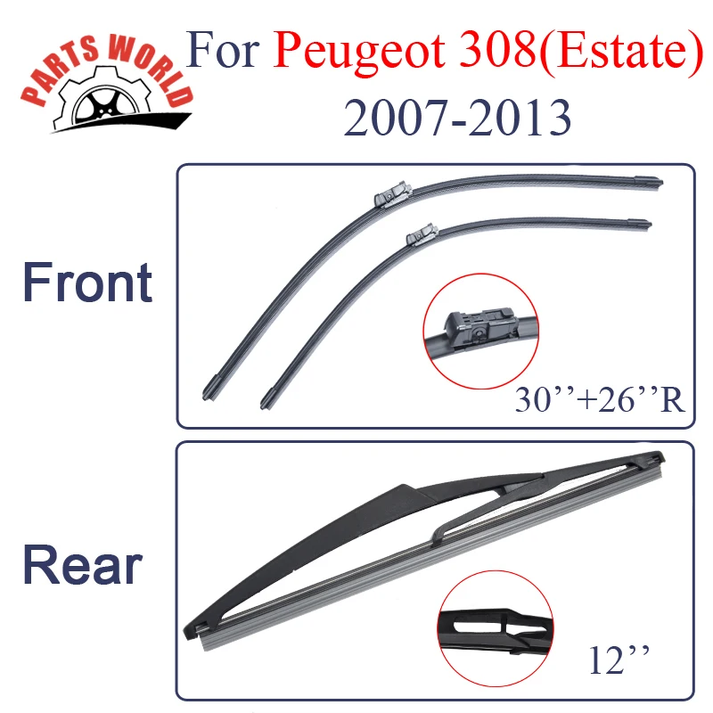 Стеклоочистители Partsworld для Peugeot 308 Eatate 2007 2008 2009 2010 2011 2012 2013 Аксессуары лобового