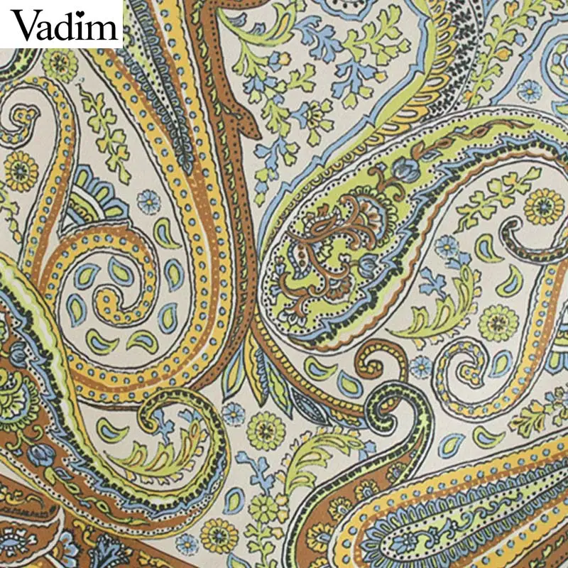 Женское элегантное платье vadim с принтом пейсли мини-платье без рукавов с круглым вырезом прямое Стильное женское повседневное уютное стильное платье vestidos QC524