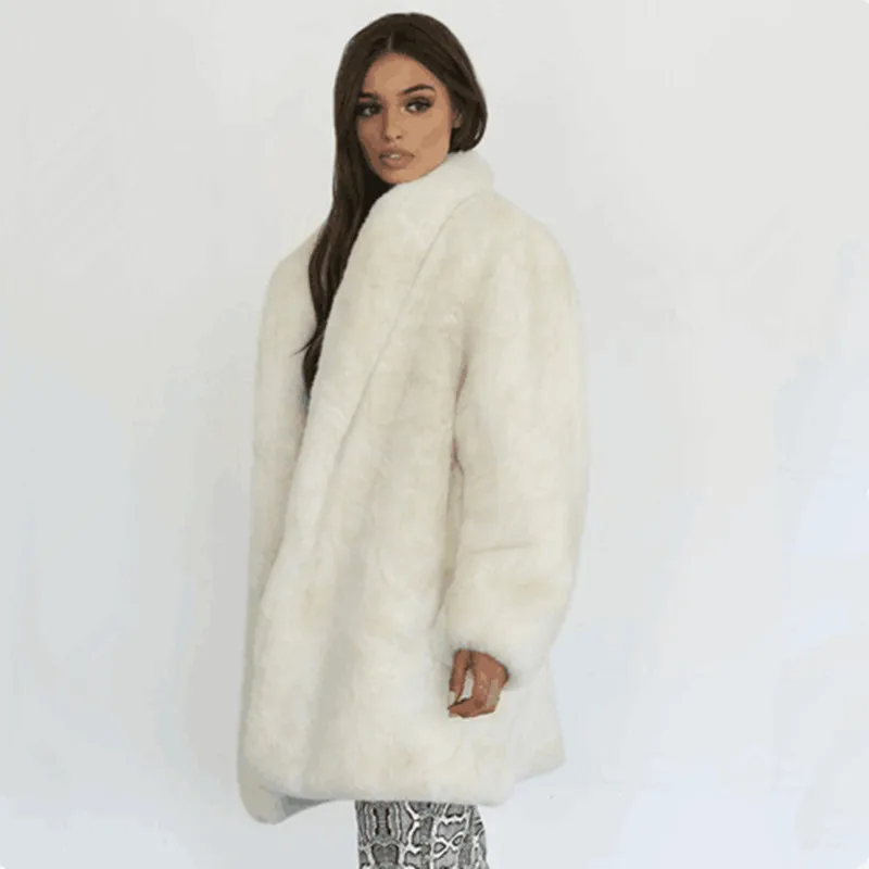 2018 Женская одежда с длинным рукавом однотонное пальто из искусственного меха