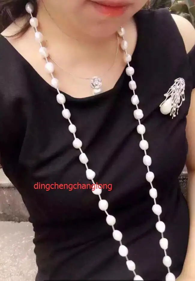 free shipping &gt&gt&gt&gtnoble jewelry Natural 12-13mm SouthSea baroque kasumi pearl long necklace | Украшения и аксессуары
