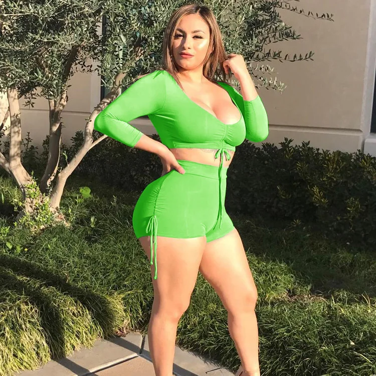 Женский Соблазнительный комплект из 2 предметов футболка укороченные топы и