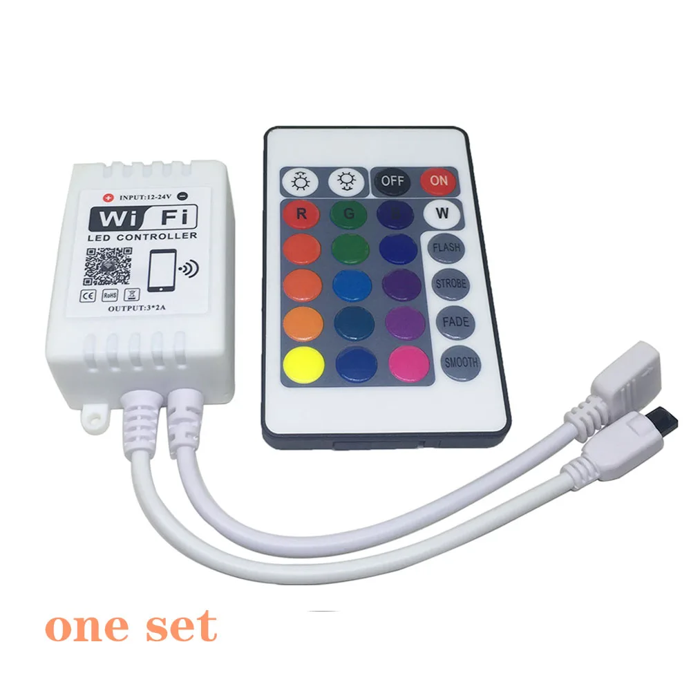 DC12 24V RGB Wifi LED контроллер android/IOS + 24Key ИК пульт дистанционного управления для SMD 5050 3528
