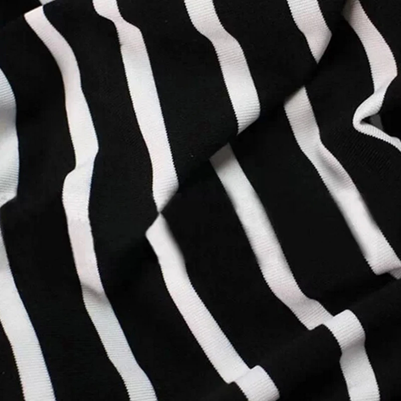 Элегантных Женщин Лето V Шеи Платье Черные и белые полосы Сшивание Карандаш