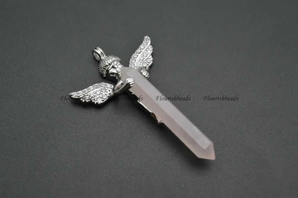 Большой выбор цвет дневного родия металлический ангел двойные кулоны крылья