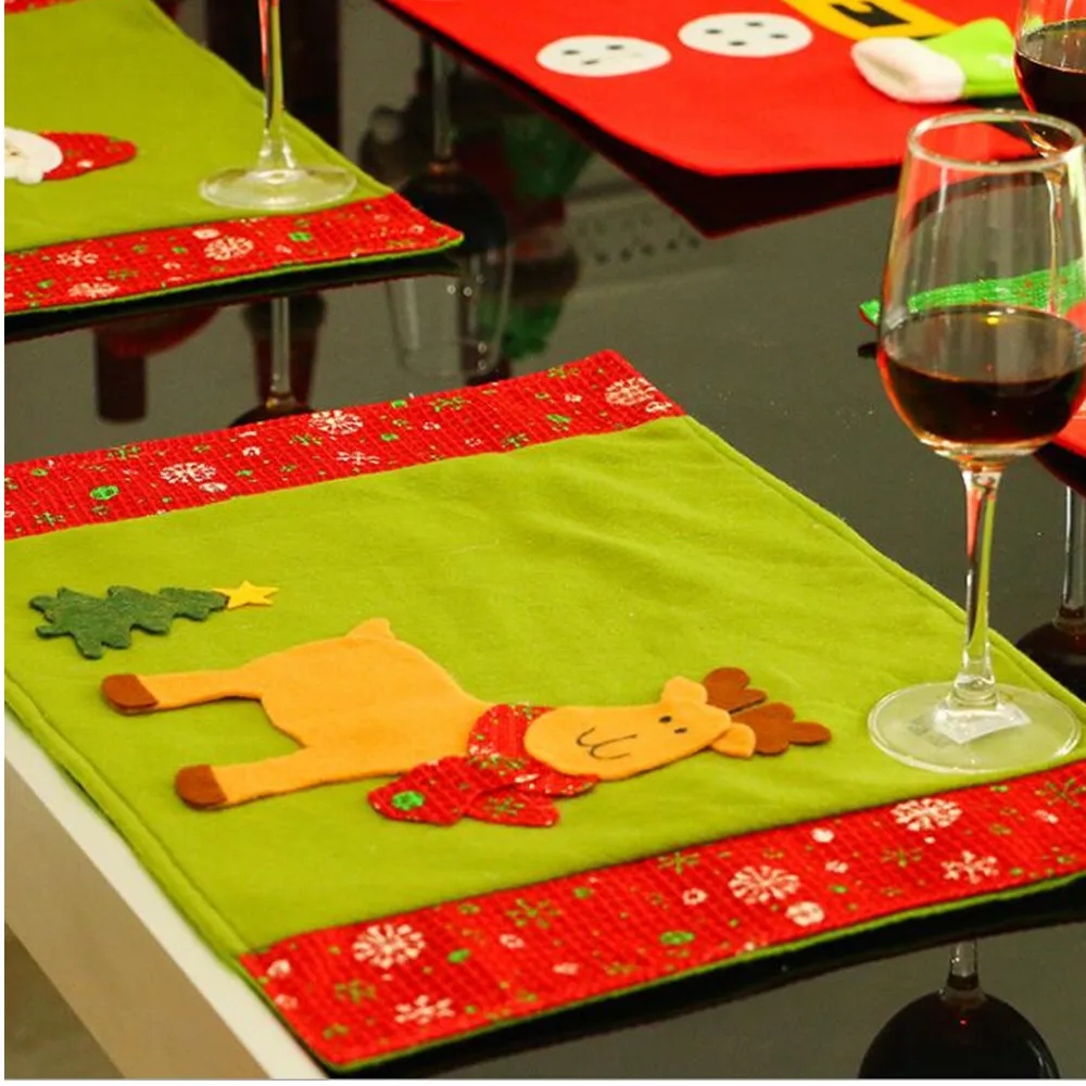 3 шт. Рождественский ресторанный креативный домашний коврик для стола столовой