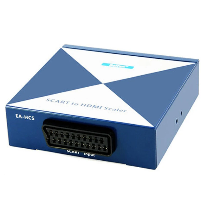 Синий Конвертер scart HDMI из scart в HDMI скалер до 720 p/1080 P с адаптером питания - Цвет: Синий