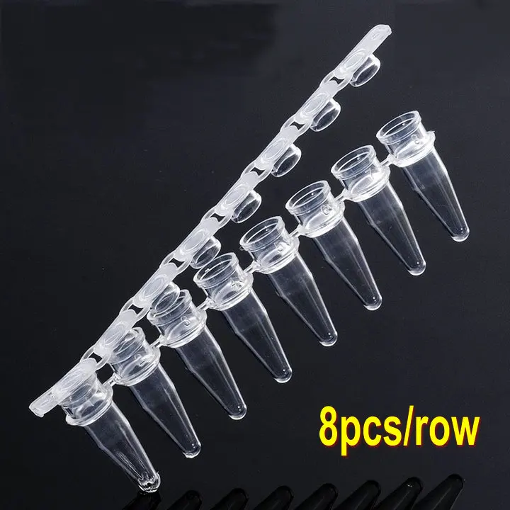 

200 шт./лот 0,2 мл 8-tube (8 шт/ряд) v-образная Нижняя плоская крышка центрифуга трубка Бесплатная доставка