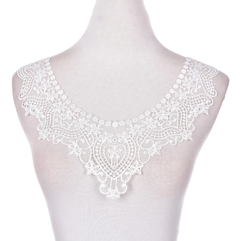 1 шт. женский кружевной вырез аппликация шитье ремесло белый цветочный воротник