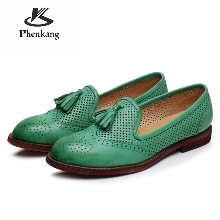 Женская обувь на плоской подошве Обувь из натуральной кожи с круглым носком