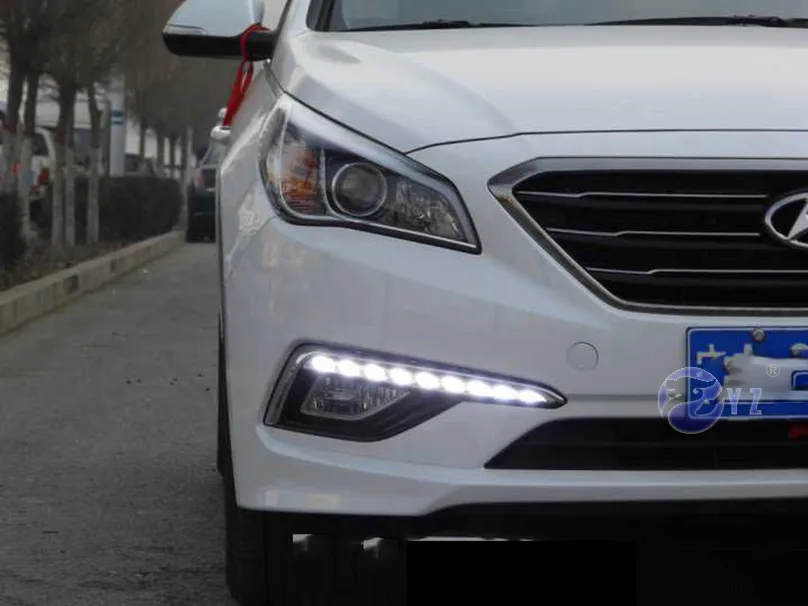 Автомобильная мигающая 1 пара DRL для hyundai Sonata 9 противотуманная фара крышка дневные ходовые огни фары 12 в дневной свет