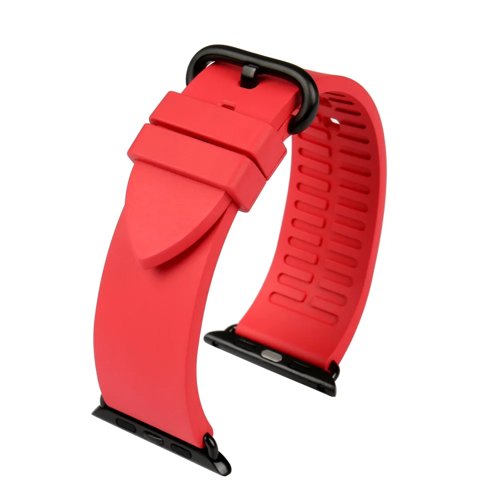 Новая мода цвет Orange fluororubber резиновый ремешок для спорта Apple Watch группа 42 мм 38 мм серии 1& 2 iwatch ремешки