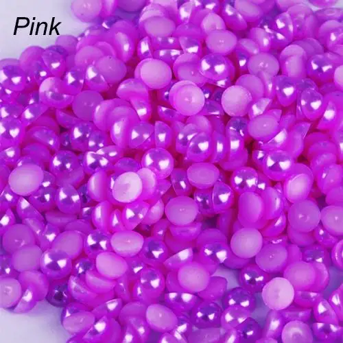 Bluelans 8 Colors Half-Round Flatback Acrylic Pearl for Nail Art Salon Stickers Tips DIY Decorations Phone Craft | Украшения и