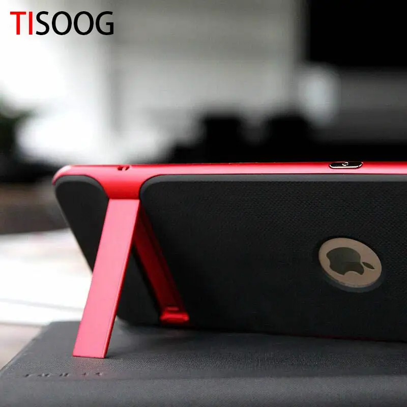 Tisoog кронштейн для Apple iPhone 6 6S 7 8 плюс Спорт антидетонационных чехол Стенд