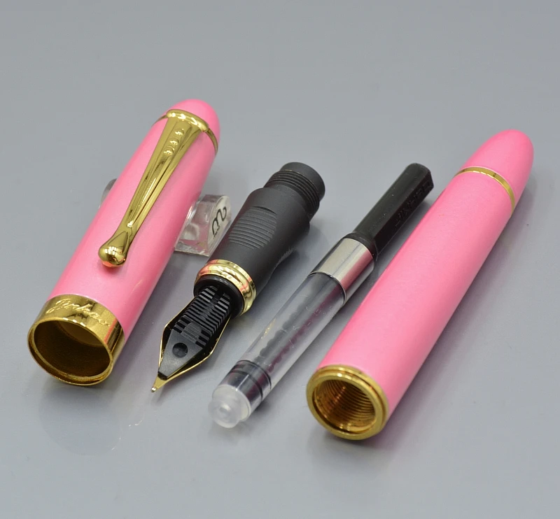 Jinhao X450 розовый металлическая авторучка канцелярия Школьные принадлежности М перо чернила ручки подходят подарок на день рождения A7
