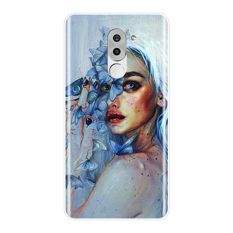 Мягкий силиконовый чехол для телефона Huawei Honor 6 5A 4X 5X 6X 6A арт девушка желтый цветок