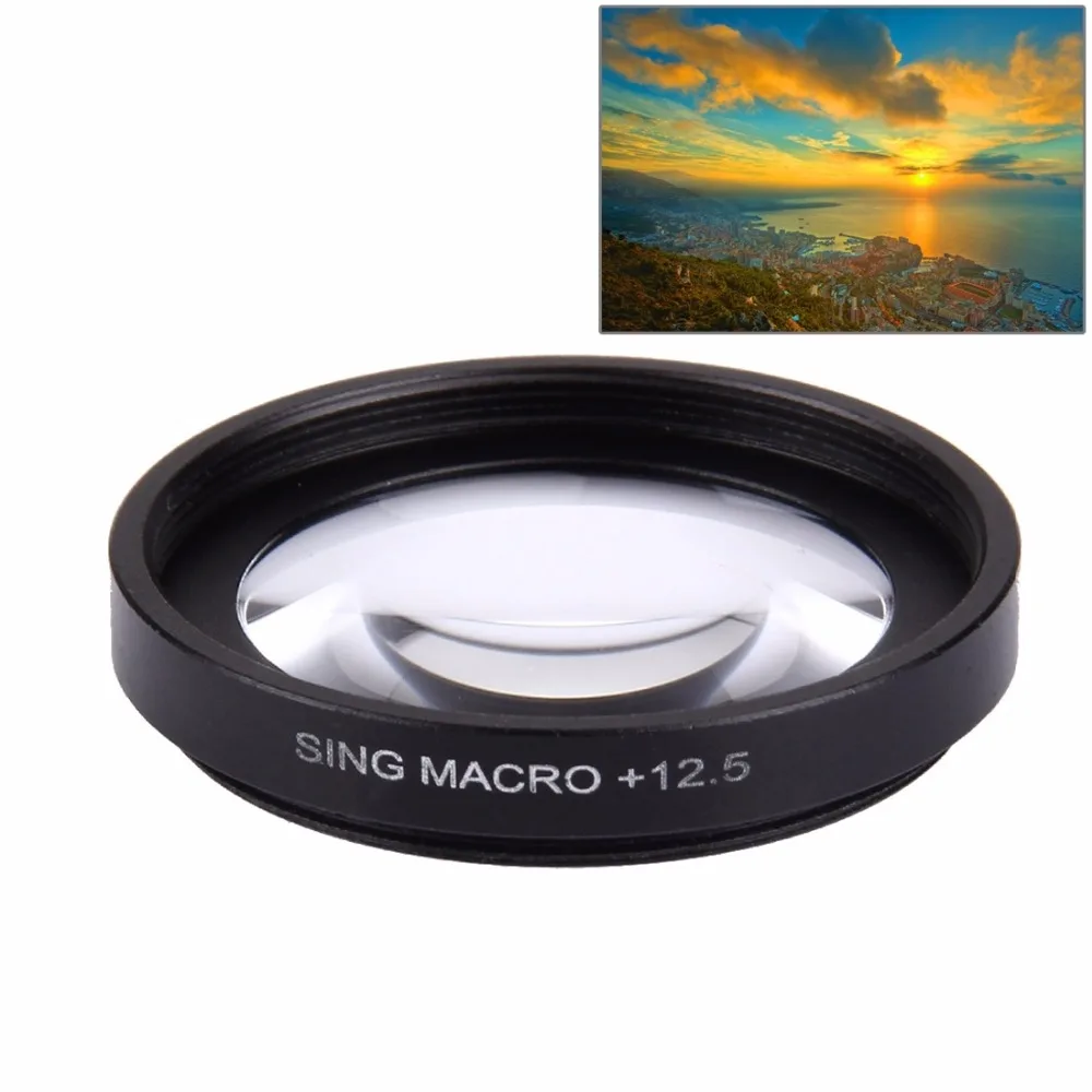 Аксессуары для Go Pro 37 мм 12.5X макрофильтр объектива + Защитная крышка Xiaomi Xiaoyi Yi II 4K