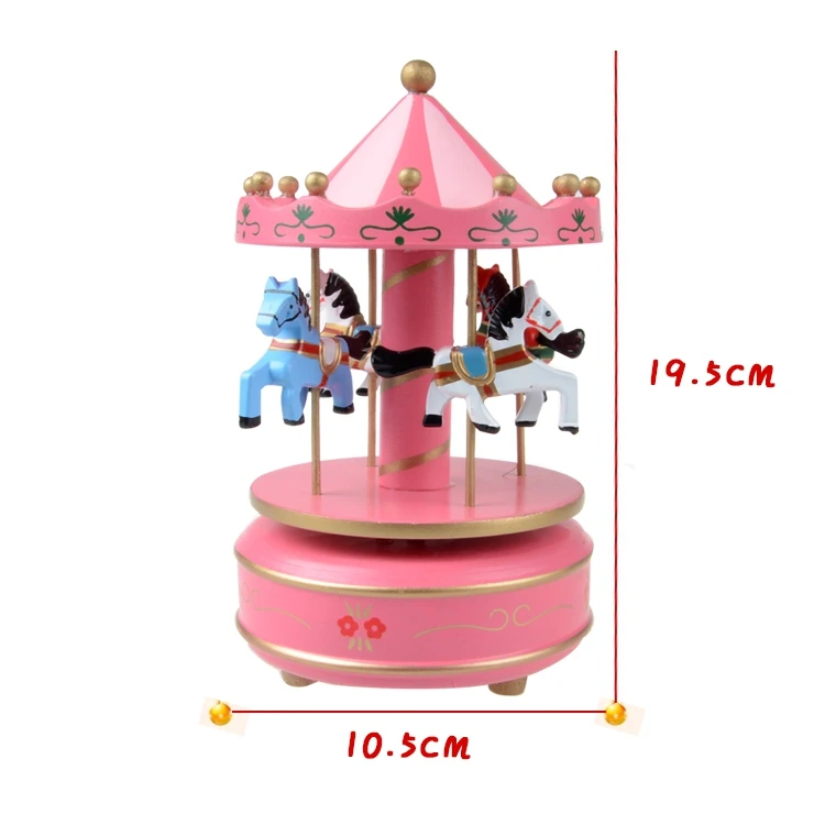 

Gift box Wooden carousel Ornaments music Box gift Wooden piano sound music box