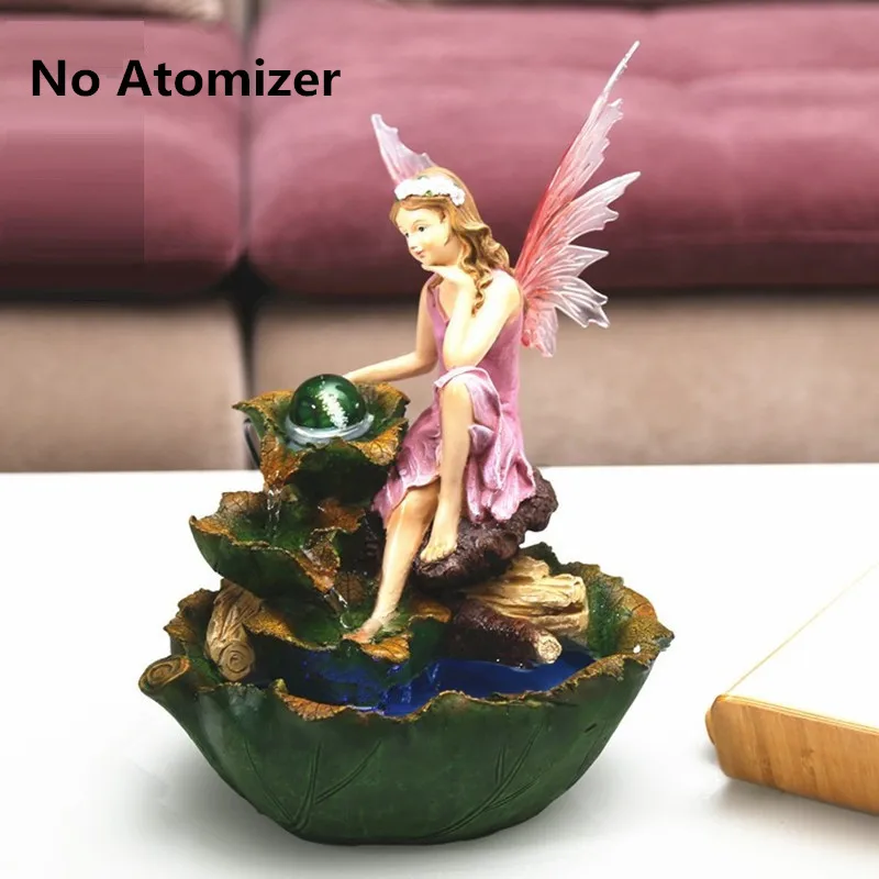 

Indoor Beauty Angel Water Fountain Fengshui Ornament Aromatherapy Office Crafts Air Humidifier Classical Home Decoration L3169
