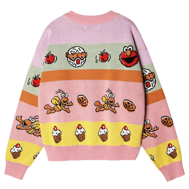 High Quality Women's Winter Warm Thick Sweater Striped Cartoon Color Matching Cotton Ladies Knit Jumper Designer | Водолазки
