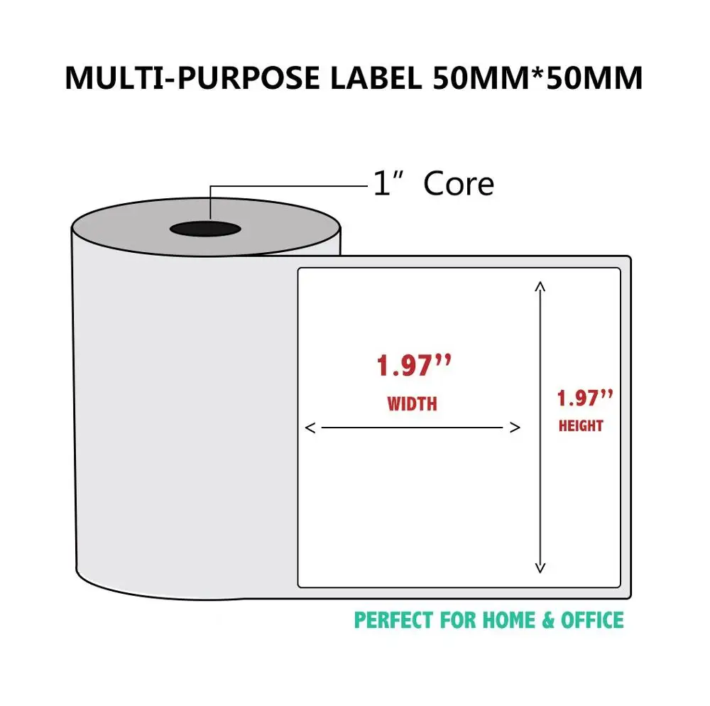 Label 10Rolls50x50mm NETUM 10 рулонов/лот термопечатная Бумага для термопринтера штрих-код стикер/Этикетка/аденсивный термальный тип для NT-G5 - Цвет: Label 10Rolls50x50mm