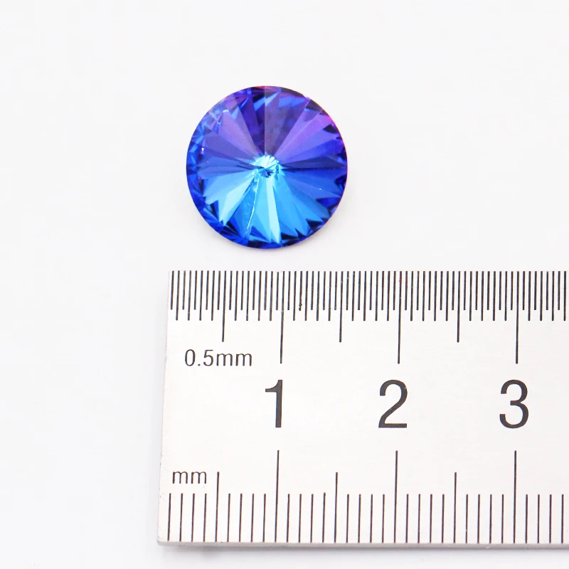 5pcs Glitter Rhinestones Crystal Glass Violet Blue hotfix pointBack Strass Sewing& Fabric Garment Rhinestone Nail Art Stone