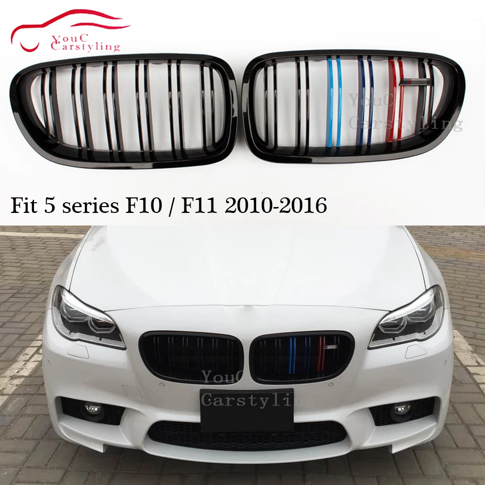 2-slat M color ABS решетка для BMW 5 Series F10 F11 передний бампер почек сменный радиатор 2010 - 2016