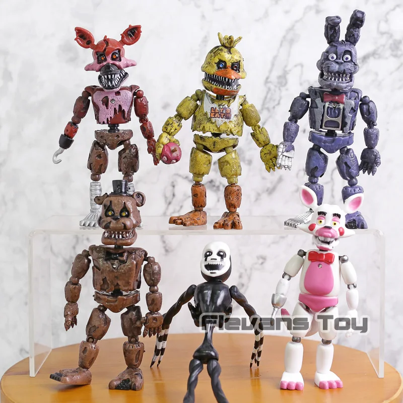 Five Nights At Freddy's ПВХ фигурку FNAF Бонни Фокси Фредди Fazbear медведь куклы игрушечные лошадки 6 шт./компл./