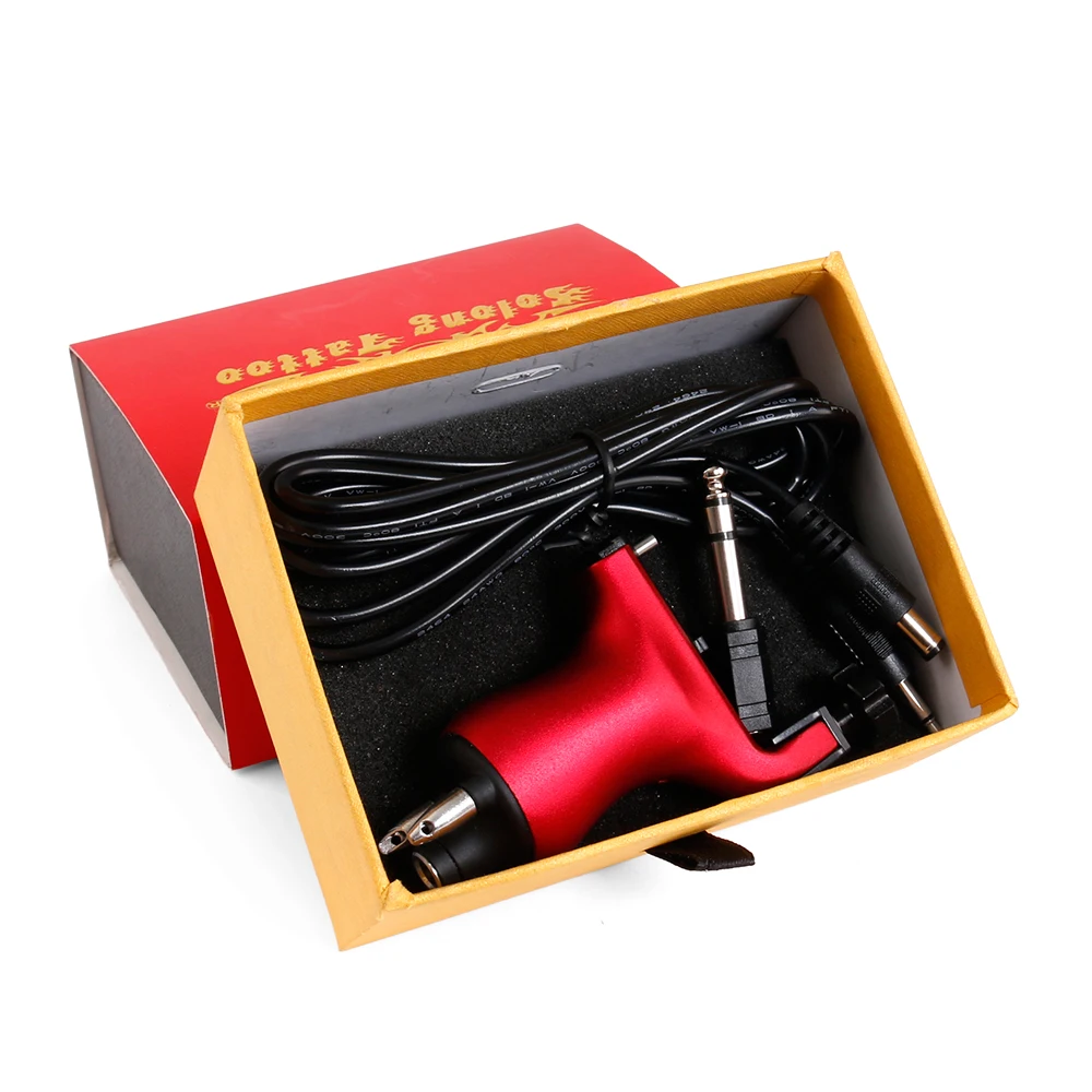 Solong Tattoo Wizard Rotary Machine Strong 4.5w Motor Air Craft Alu CNC Frame Dual Connections Red M650-2CN |
