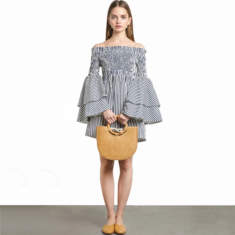 IRISIE 2018 Spring Summer New Style Sexy Women Strapless Dress Ball Gown Ruffles sleeve Mini Dresses | Женская одежда